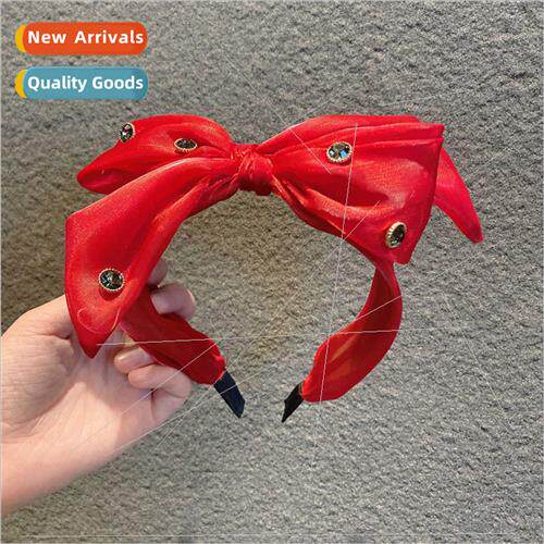 Hair bands female wide edge bow compression headband Korea s