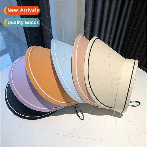 Summer large brim sunshade hollow top hat sunscreen hat hund