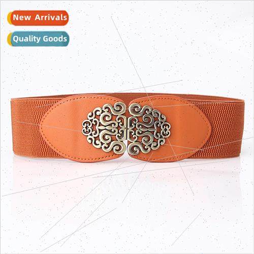 Wide belt female elastic decorative dress simple versatile f