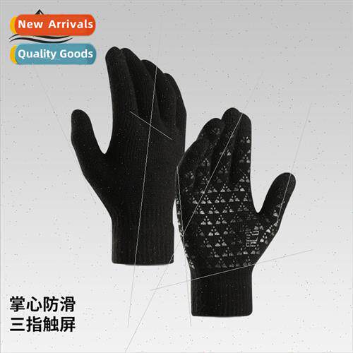 Knted touch screen gloves winter outdoor riding padded thick