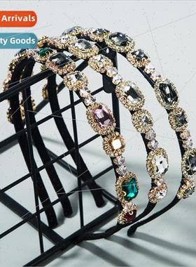Europe new simple retro hair bands ladies full rhinestones f