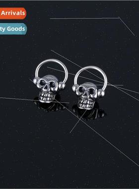 stainless steel earrings skull casting earrings tide men pun