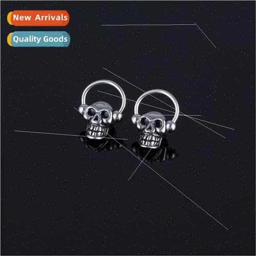 stainless steel earrings skull casting earrings tide men pun