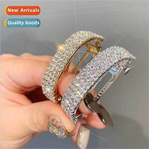 Europe rhinestone hair clips female disk hair ponytail clip