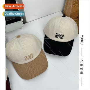 embroidered corduroy duck Retro cap letters tongue child DYJ