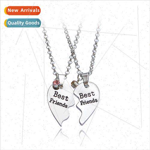 New  Friends Necklace BEST FRIENDS two petals patchwork love