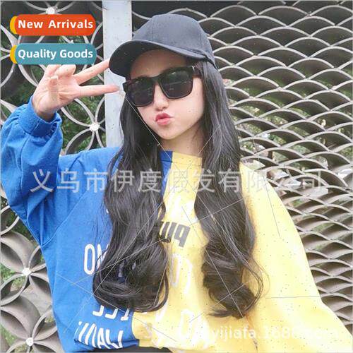 Wig female duck tongue cap wig long curly hair natural big w