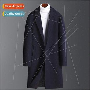 2023 wool coat men medium-length Korean  casual young winter