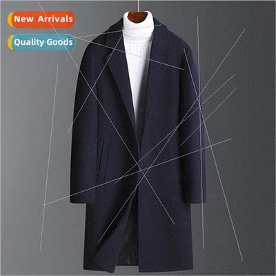 2023 wool coat men medium-length Korean  casual young winter