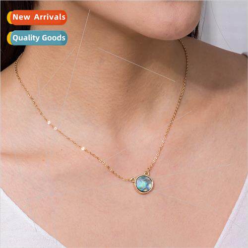 Europe accessories round dazzle color abalone shell pendant
