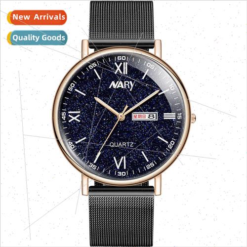 Star Watch Waterproof minous Double Calendar Men Quartz 9023