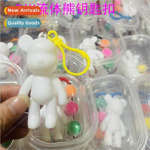 Fluid bear keychain blank children diy graffi coloring mater