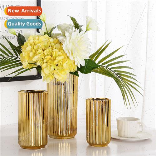 Scandinavian ins gold plating vase senior sense home living