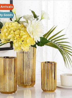 Scandinavian ins gold plating vase senior sense home living