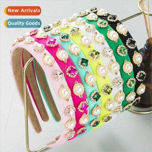 flash pearl headband band sponge fashion thin Hair baroque