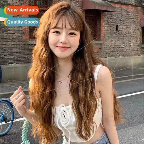 Wig female air bangs long curly hair COS multi-color loli re
