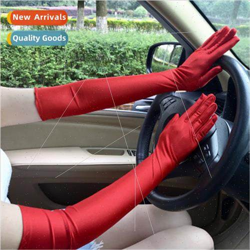 Spandex Women Five Finger Gloves Spring Summer Solid Colour