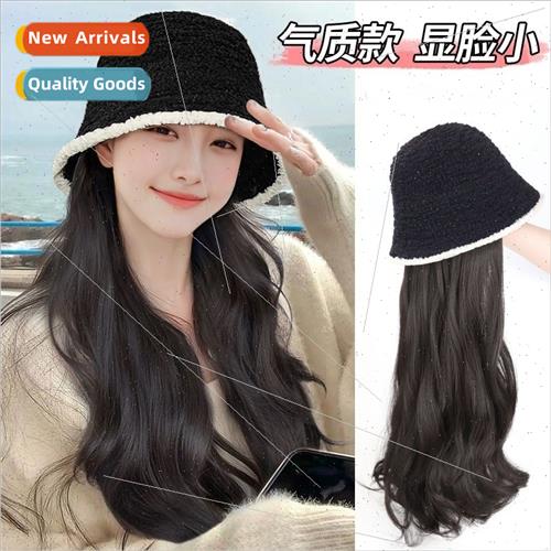 Autumn winter plush basin hat wig one female repair face lon