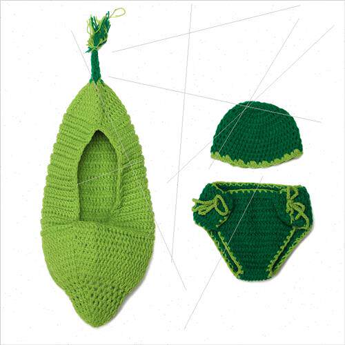 Baby 100th Day Photo Baby Velvet Handmade Bean Pod Hand Knit