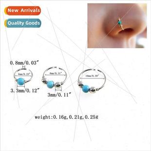 Nose Turquoise Ring Stud Rin Stainless Round Steel