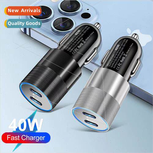 40W Dual PD Aluminum Alloy Small Steel Can Fast Charger Car