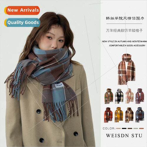 New Korean  fall winter imation cashmere striped scarf plaid