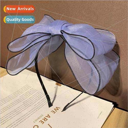 Stereoscopic hair accessories large bow black hair band cele