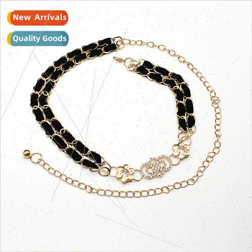 Europe Korean tide fashion fur around chain ladies dress acc