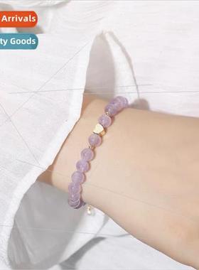 che Natural Lavender Amethyst Heart Bracelet Women Girlfrien