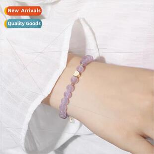 che Natural Lavender Amethyst Heart Bracelet Women Girlfrien