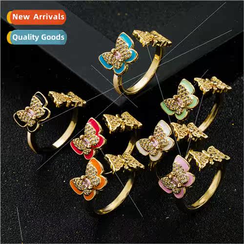 Europe INS fashion copper gold-plated zirconia micro-set oil