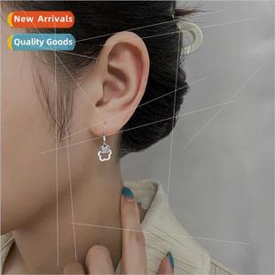 Mori niche flower ear earr double hook hollow Koreasweet INS
