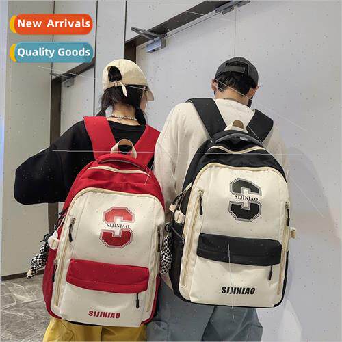 schoolbag college wind letters shoulder bag high color value