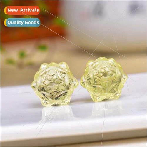 Natural crine carving lotus DIY lotus flower beads pendant b