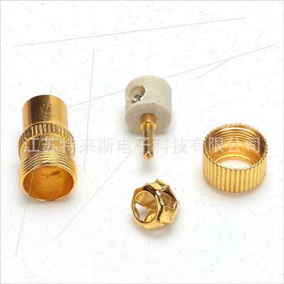 Metal Plated Cable TV Plug RF Cable Connector 9.5 Bamboo Hea