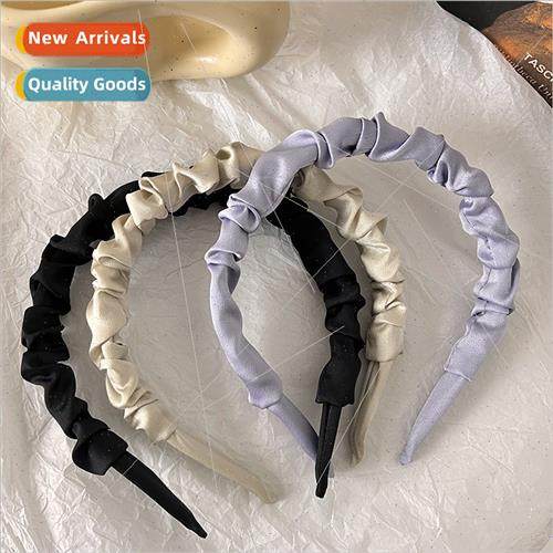 Ruffled hair band French gentle temperament retro narrow edg