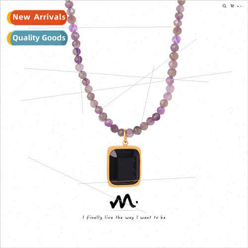 Europe new retro tanium steel gold-plated crystal stone pend