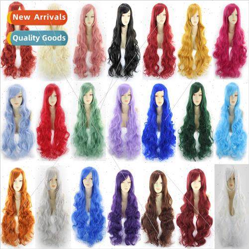 Colorful wavy long curly hair anime COSPLAY girls wig Japan