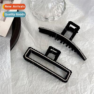 Boutique autumn winter alloy flocking grasp clip shark clip