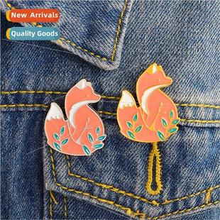 oil buckle cute pin alloy drop creative brooch fox Korean