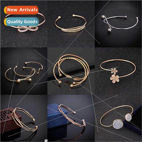 Europe styling accessories bow flowers samlined open bracele