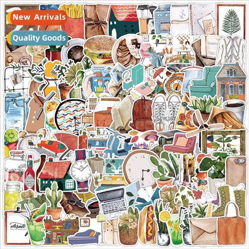 100 watercolor retro small objects graffiti stickers cell ph