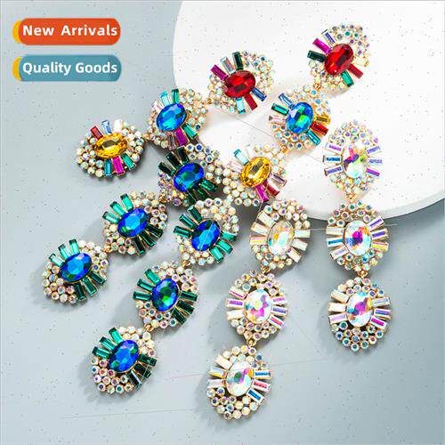 earrings alloy diamonds rhinestone long full diamond earring