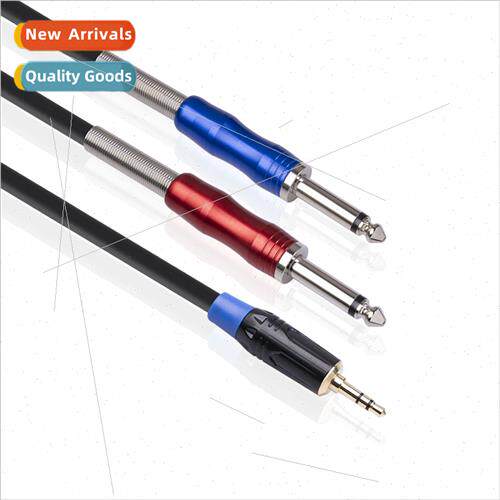 Adequate New metal head 3.5mm male to dual 6.35 mono male mi