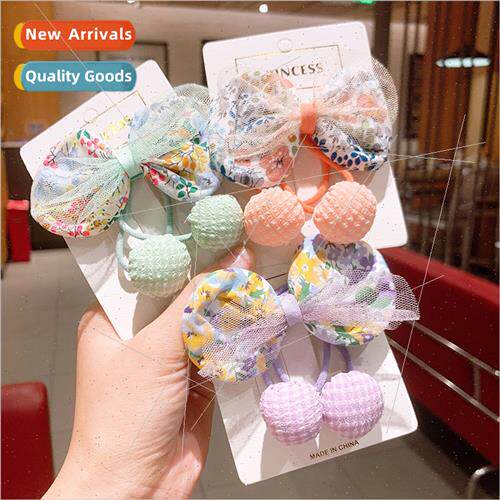 Children bow set baby headdress hair tie leather bltle girl