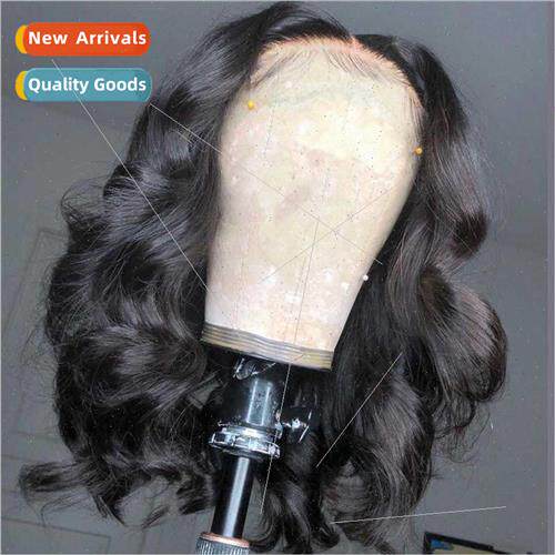 Europe Ladies Wigs Medium Short Curly Hair Black Big Wave Wi