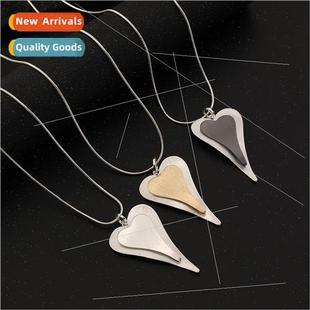 retro long pendant new met heart Europe peach Logic necklace