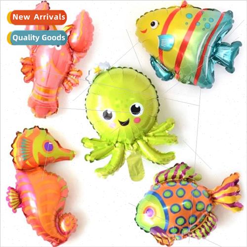 Ocean Fish Aluminum Film Balloon Shark Octopus Seahorse Trop