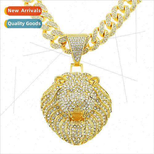 Personalized men cool full diamond lion head pendant Cuban c