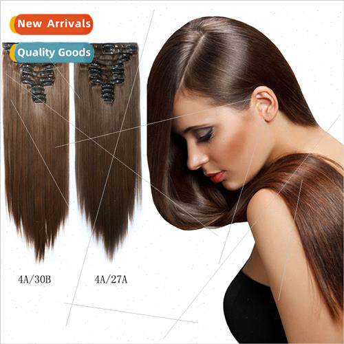 wigs 适用women long 12 piece set chemical fiber card hair ex